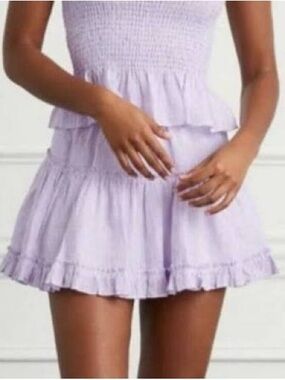 Hill House Lilac Linen Paz Mini Skirt